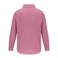 thumbnail image 5 of IROINNID Discount Dress Shirts for Men Long Sleeve Formal Solid Color Print Shirt N Top Turndown Collar Blouse & Shirt,Pink, 5 of 6