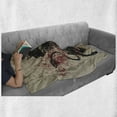 thumbnail image 6 of King Soft Flannel Fleece Throw Blanket, Fantasy Lion Courage with Armor and Shield on Grunge Backdrop, Cozy Plush for Indoor and Outdoor Use, 50" x 60", Black White and Burgundy, by Ambesonne, 6 of 6