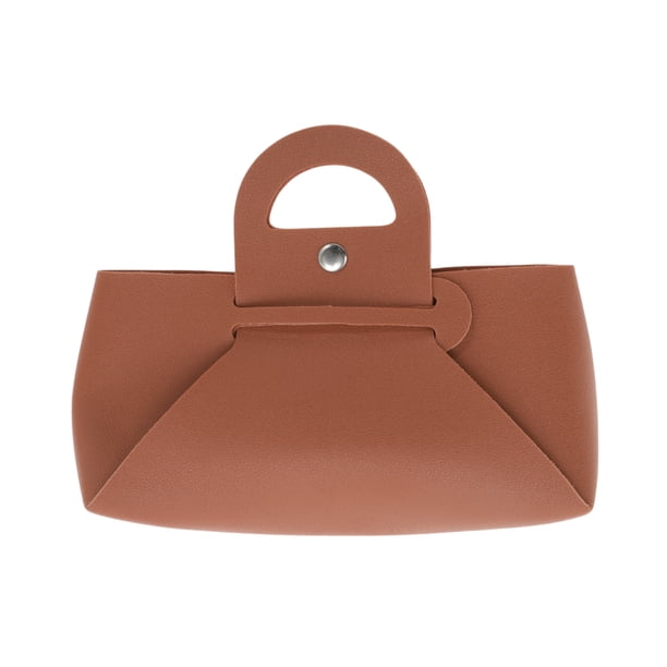 Bolsas de gafas de mano portátil 1 Pc Unique Bargains color marrón