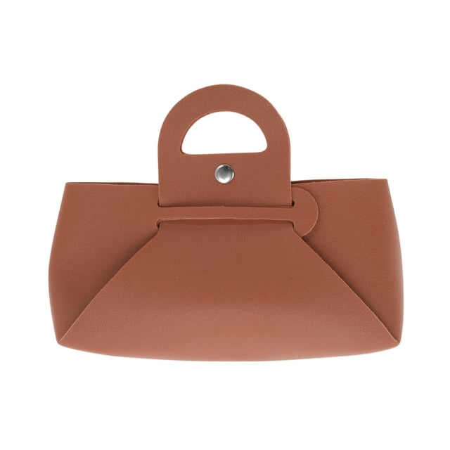 Bolsas de gafas de mano portátil 1 Pc Unique Bargains color marrón