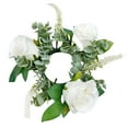 thumbnail image 4 of veasfak Candle Rings Wreaths Artificial Candle Wreath for Tabletop Halloween Wedding White, 4 of 9
