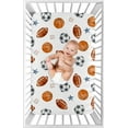 thumbnail image 6 of Sweet Jojo Designs Watercolor Sports Theme Multicolor Mini Fitted Crib Sheet, 6 of 6