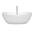 thumbnail image 3 of Wyndham Collection Rebecca 65-inch Freestanding White Bathtub and Floor Mounted Faucet brushed nickel trim and tub filler Nickel Finish, 3 of 7
