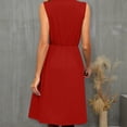 thumbnail image 4 of Lmnyox Women's Cocktail Midi Dress Elegant Sleeveless V Neck Dress High Waist Party Club Dress, 4 of 5