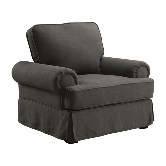 Furniture of America Skirted Transitional Fabric Garden Accent Chair, Gray