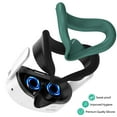 thumbnail image 2 of Silicone VR Face Cover Eyecups for Meta Quest 3S, Reduce Light Leakage Anti-Dirt and Sweat-Proof Cover-Green, 2 of 7