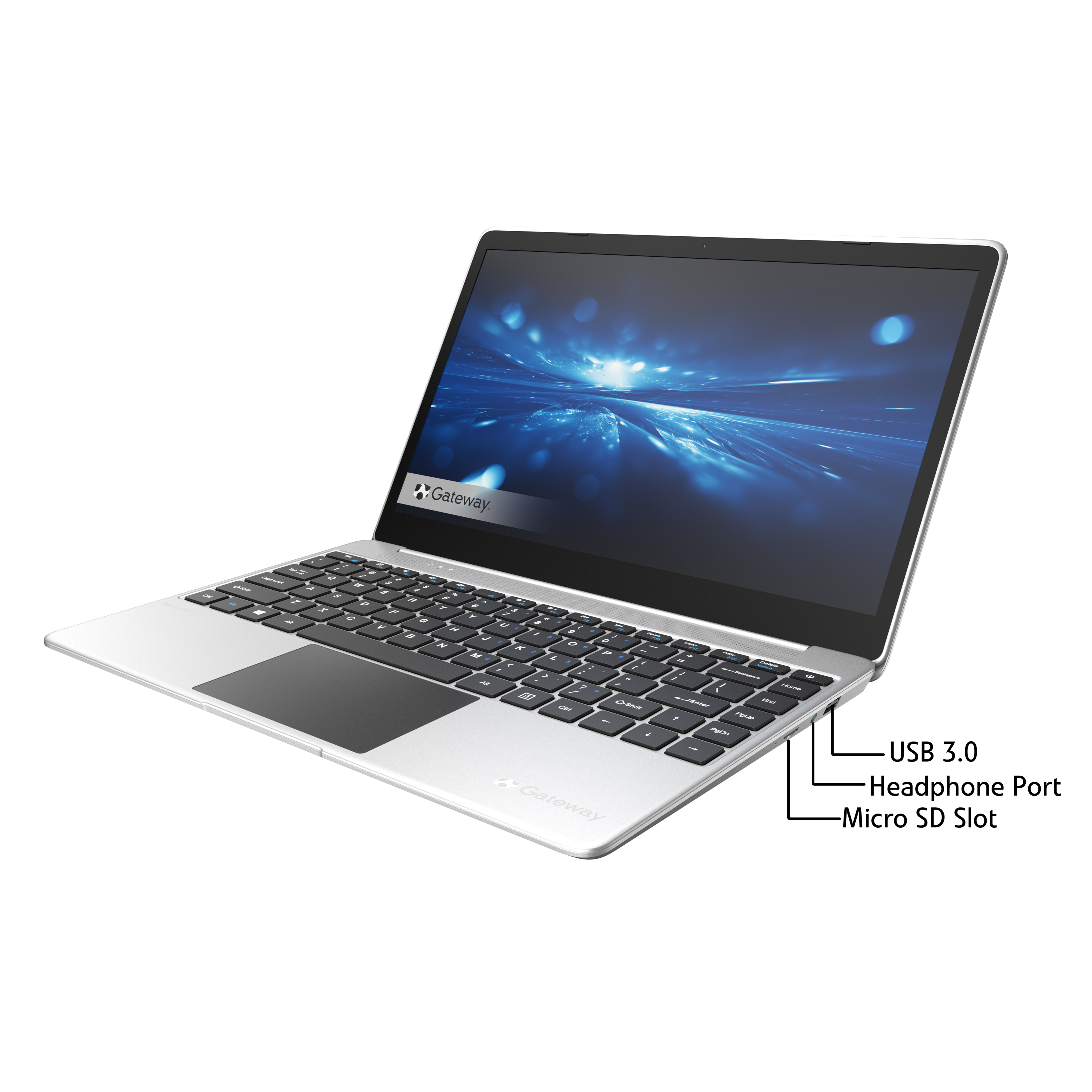 Gateway 14.1" Ultra Slim Notebook, FHD, Intel® Core™ i5-1135G7, Quad Core, Intel® Iris® Xe Graphics, 16GB RAM, 512GB SSD, Tuned by THX™, Fingerprint Scanner, 1MP Webcam, HDMI, Windows 10 Home, Silver - image 4 of 15