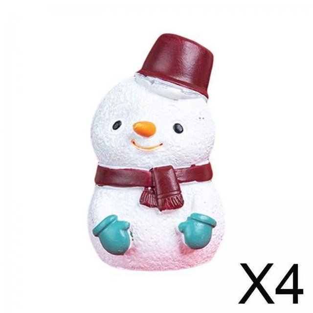 4x Estatua En Miniatura, Miniadorno, Figuras Navideñas Para Mesa, Fiesta, Interior, 3,5x3,3x5,4 Cm, Muñeco De Nieve