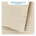 thumbnail image 4 of Clara Clark, RV/Short Size, Bed Sheets Set, Luxury Bedding Sheets Set, 4-Piece Bed Set, Deep Pockets Fitted Sheet 100% Soft Microfiber, Hypoallergenic Cool & Breathable, Cream, 4 of 6