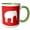 Green/White, variant on 3drose, Red Elephant Silhouette. White Wildlife. Modern Wild Animal Shadow, 11oz Two-tone Blue Mug