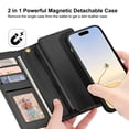 thumbnail image 4 of Petocase for iPhone 16 Pro Max Case,Leather Wallet with Card Holder,Magnetic Closure 360 Full Shockproof Protection Drop Absorption Phone Cover with Card Slots,Black, 4 of 7