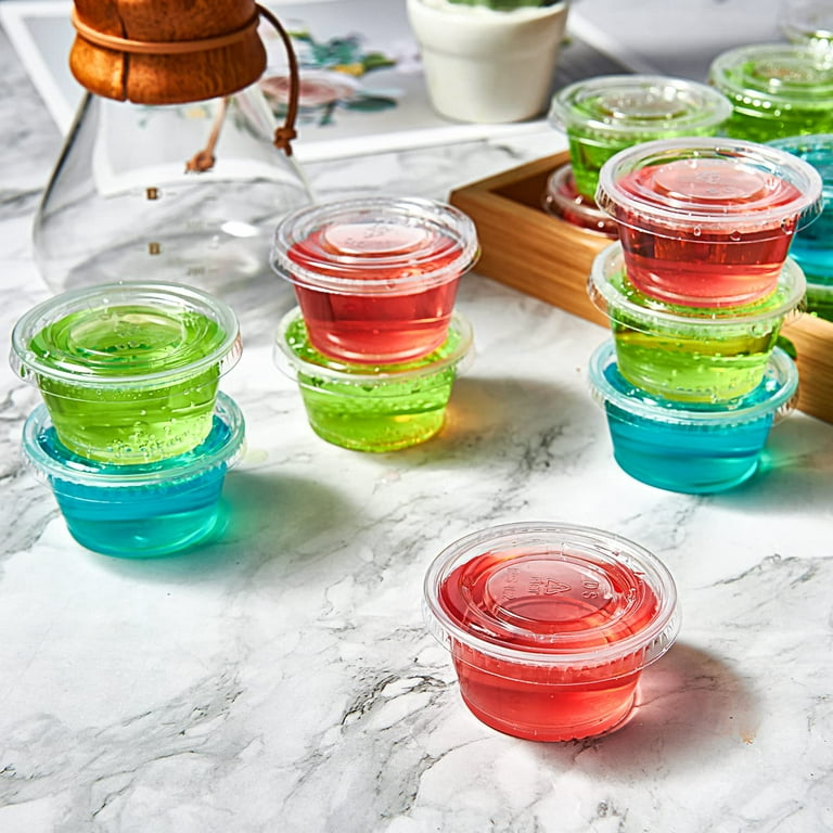 50 Sets - 1.5 oz.] Jello Shot Cups Condiment Containers with Lids, Sauce  Cups, Portion Cups, Dressing Container