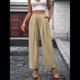 thumbnail image 4 of Pantalones Casuales para Mujer, Holgados, con Cordón, Cintura Alta, Pierna , para Playa y Bolsillos. Albaricoque S, 4 of 9