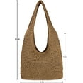 thumbnail image 4 of Kukuzhu Women Large Straw Beach Bag Handmade Woven Shoulder Bags Hobo Tote Handbag Purse for Summer, 4 of 5