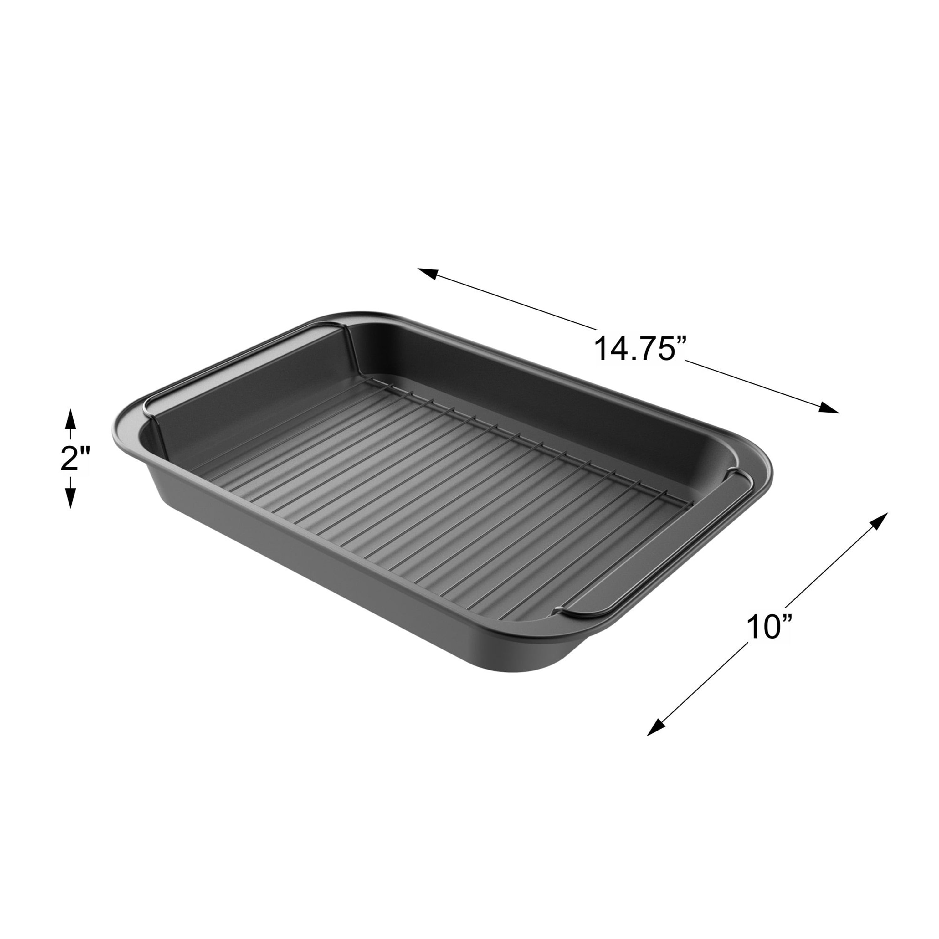 2 x Non Stick Oven Baking Roasting Roaster Tin Tray Pan 