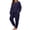 Navy Blue, variant on MINTREUS Women's Plus Pajama Set Warm Fleece Lounge Set Long Sleeve Sleepwear Ladies Ultrasoft Pjs