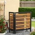 thumbnail image 5 of Fehomix 3-Panel Ventilated Air Conditioner Fence, Slat Design Wood Privacy Screen 38"x42", Outdoor AC Unit Cover & Trash Can Enclosure for Backyard, Patio, Garden, 5 of 8