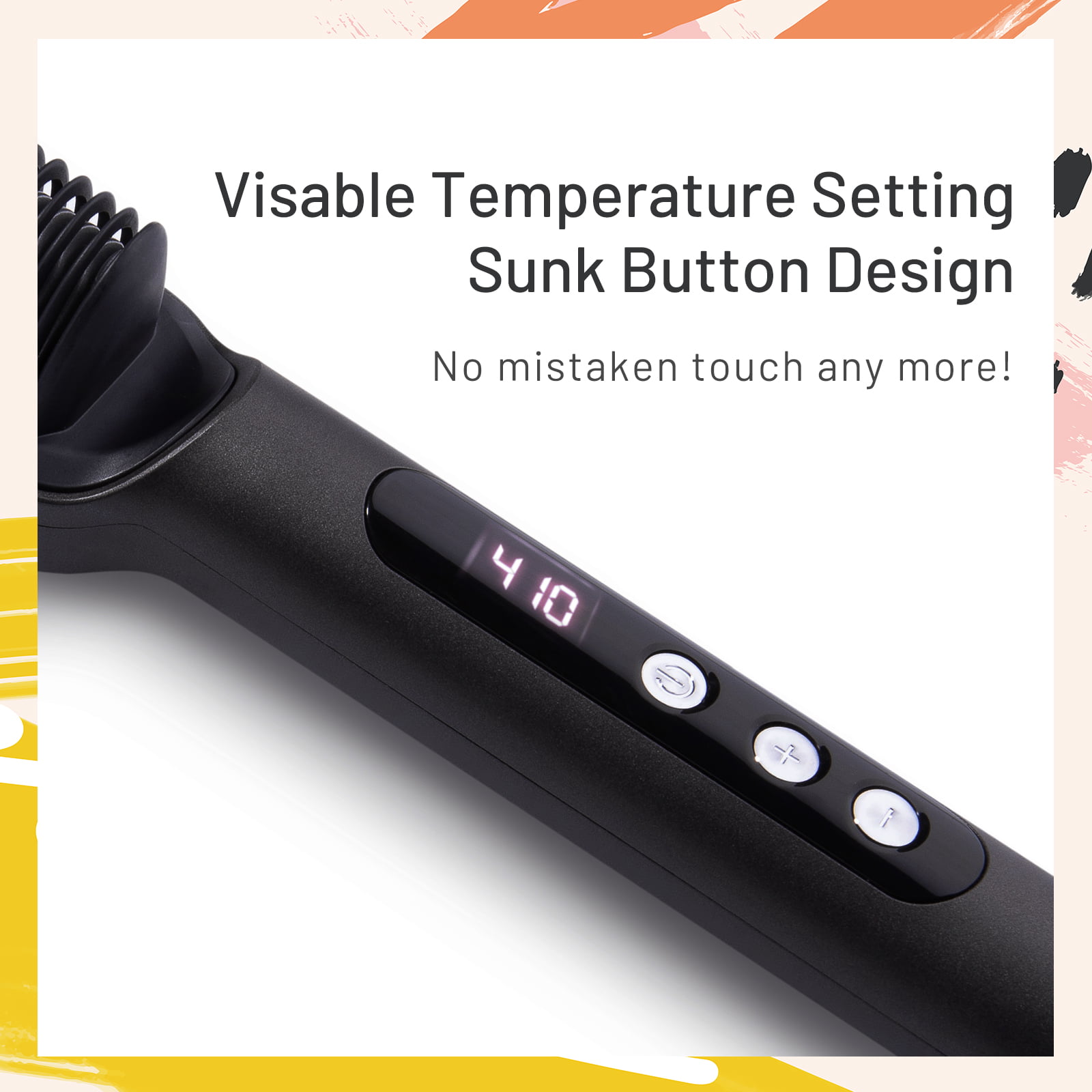 TYMO RING PLUS Ionic Hair Straightener Comb - Hair Straightening Brush &  Iron with 9 Temperature Settings & LED Screen, Professional Hair Tools for  Styling 