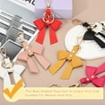 thumbnail image 4 of PU Leather Bow Keychain, Cute Bow Key Ring for Women Elegant Bowknot Charm for Bag Purse Handbag Pendant Car Key Accessory, Green, 4 of 7