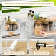 thumbnail image 3 of CozyNestFinds 2Pack Clear Lazy Susan for Kitchen Cabinets,Countertop,Pantry and Refrigerator-with Handles-11.5" W Large Capacity Lazy Susan Turntable,Condiments Carousels,Spinning Seasoning Organizer, 3 of 9