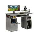 thumbnail image 3 of Pemberly Row Engineered Wood 2-Drawers Computer Desk with Keyboard Tray in Gray, 3 of 14