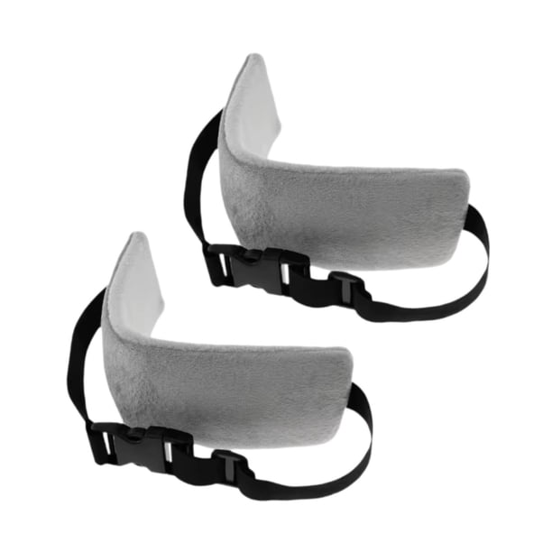 2 piezas de almohada de almohada de 2 piezas Cabeza de viaje Supportes Cojin Gris