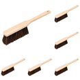 thumbnail image 1 of 14.57" Wooden Hand Broom with Soft Bristles – Long Handle Dust Brush for Indoor & Outdoor Cleaning, Sofa, Bed, Car, Fireplace, and Furniture – Household Sweeping Brush, 1 of 8