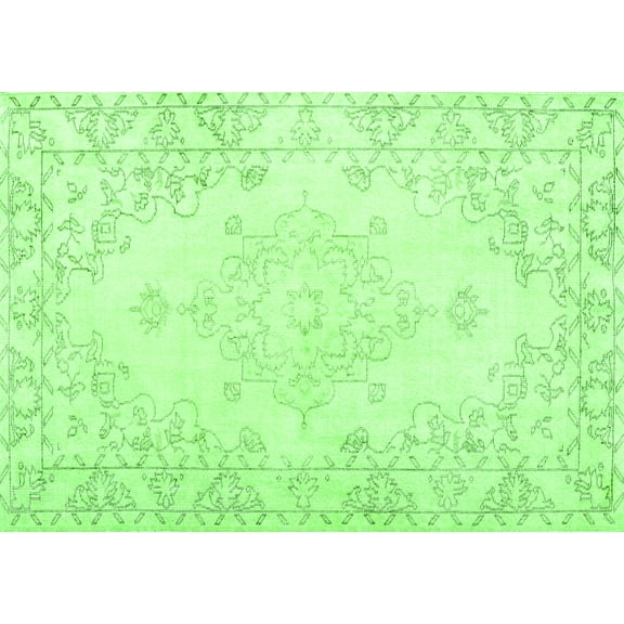Ahgly Company Indoor Rectangle Persian Green Traditional Area Rugs, 5' x 7'
