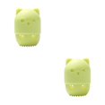 thumbnail image 2 of Caja de almacenamiento Jumpingount de esponjas de maquillaje para gatos de silicona Doble uso Verde claro 2Conjunto, 2 of 6