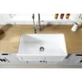 thumbnail image 4 of Gourmetier GKFA331810DS Arcticstone 33" Solid Surface White Stone Apron-Front Single Bowl Farmhouse Kitchen Sink with Strainer, Matte White, 4 of 8