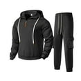 thumbnail image 4 of VBTAPA Mens Tracksuit 2 Piece Set Quarter Zip Pullover Hoodie and Cargo Sweatpants Sets Long Sleeve Casual Sweatsuits Set with Pockets Sales of Today Black XXXL, 4 of 7