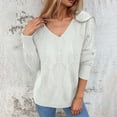 thumbnail image 2 of Ediodpoh Reversible Knit Cardigan for Women Long Sleeve Open Front Sweater with Backless Design Outwear for Fall Winter White XL, 2 of 6