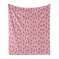 thumbnail image 1 of Floral Soft Flannel Fleece Blanket, Romantic Roses Leaves Rosebuds Valentine's Day Sketch Repetitive Pattern, Cozy Plush for Indoor and Outdoor Use, 70" x 90", Pastel Pink and Rose, by Ambesonne, 1 of 5