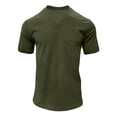 thumbnail image 6 of Stamzod Mens Shirts Summer V-Neck Corduroy Pullover Tops Loose Casual Short Sleeve T-Shirts Plus Size Men Clothing Army Green M, 6 of 9