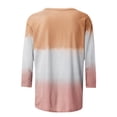 thumbnail image 5 of GERsome Women's Casual Tops 3/4 Sleeve Color Block Shirts Loose Fit Lightweight Crew Neck Basic Tops Cute Pullover S-2XL Khaki/S, 5 of 5