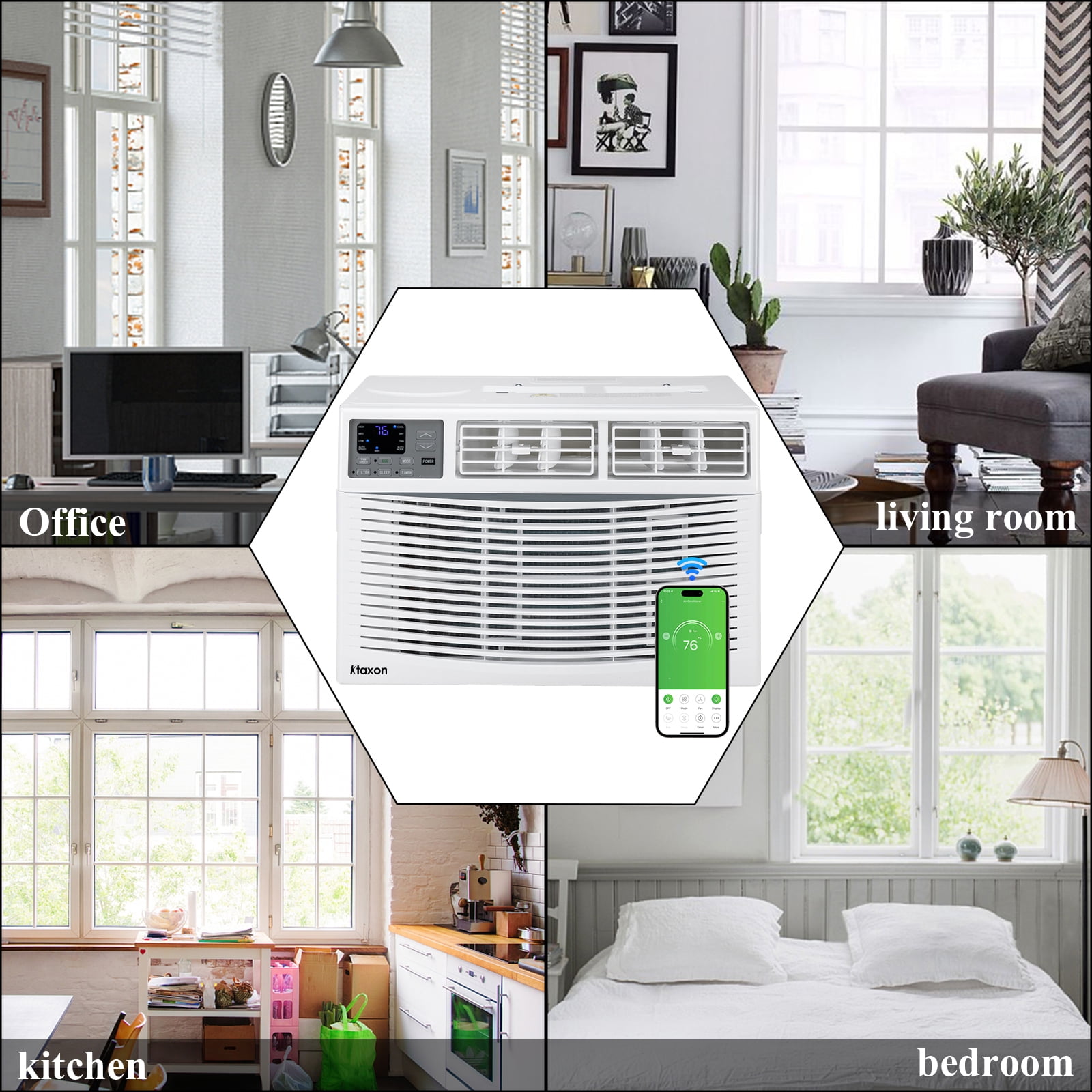 Ktaxon 14000BTU 115V Window Air Conditioner With WiFi and Eco Mode for Medium Rooms