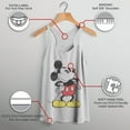 thumbnail image 3 of Women's Mickey & Friends Classic Mickey Distressed  Racerback Tank Top White Heather X Small, 3 of 9