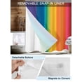 thumbnail image 3 of No Hook Shower Curtain with Snap in Liner,Colorful Stripes Rainbow Waterproof Bath Curtain Double Layers with See Through Top Window,Watercolor Line Minimalist Geometric Hotel Shower Curtains 60x72in, 3 of 9