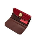 thumbnail image 3 of Dooney & Bourke Women's Maroon Printed Leather Strapless Trifold Wallet, 3 of 4