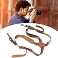 thumbnail image 4 of Camera Shoulder Strap for Two Cameras, Retro Dual Camera Leather Strap Harness, Anti-Break Lightweight Leather Camera Strap Double Shoulder Harness Strap for Cameras brown, 4 of 9