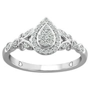 Color of Love 1/5 Carat T.W. Diamond Promise Ring in 10K White Gold (I-J,I3)
