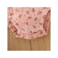 thumbnail image 6 of Qiylii 2Pcs Baby Girls Bodysuit+Headband, Floral Henley-Neck Snaps Romper, 6 of 8