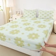 thumbnail image 3 of Homewish Lovely Floral Bed Sheets,Kawaii Flower Daisy King Sheets,Green Blossom Sheet Set For Kids,Ultra Soft Home Decor,4 Pieces, 3 of 7