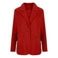 thumbnail image 5 of felwors Womens Blazers for Work Casual Business Open Front Solid Blazers Summer Lightweight Lapel Draped Office Suit Jackets Red, XXL, 5 of 6