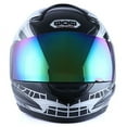 thumbnail image 2 of WOW Motorcycle Adult Full Face Helmet HJMCLS White Flame Skull Black, 2 of 5