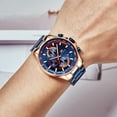 thumbnail image 3 of MINIFOCUS Luxury Men Watches Stainless Steel Men's Wristwatch Men's Quartz Watch's Waterproof Blue, 3 of 6