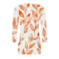 thumbnail image 6 of Women's 3/4 Sleeve Tops Floral Printed Square Neck Tee Shirt Plus Size Casual Trendy Tunic Tshirts S-5X (3XL, Orange), 6 of 7
