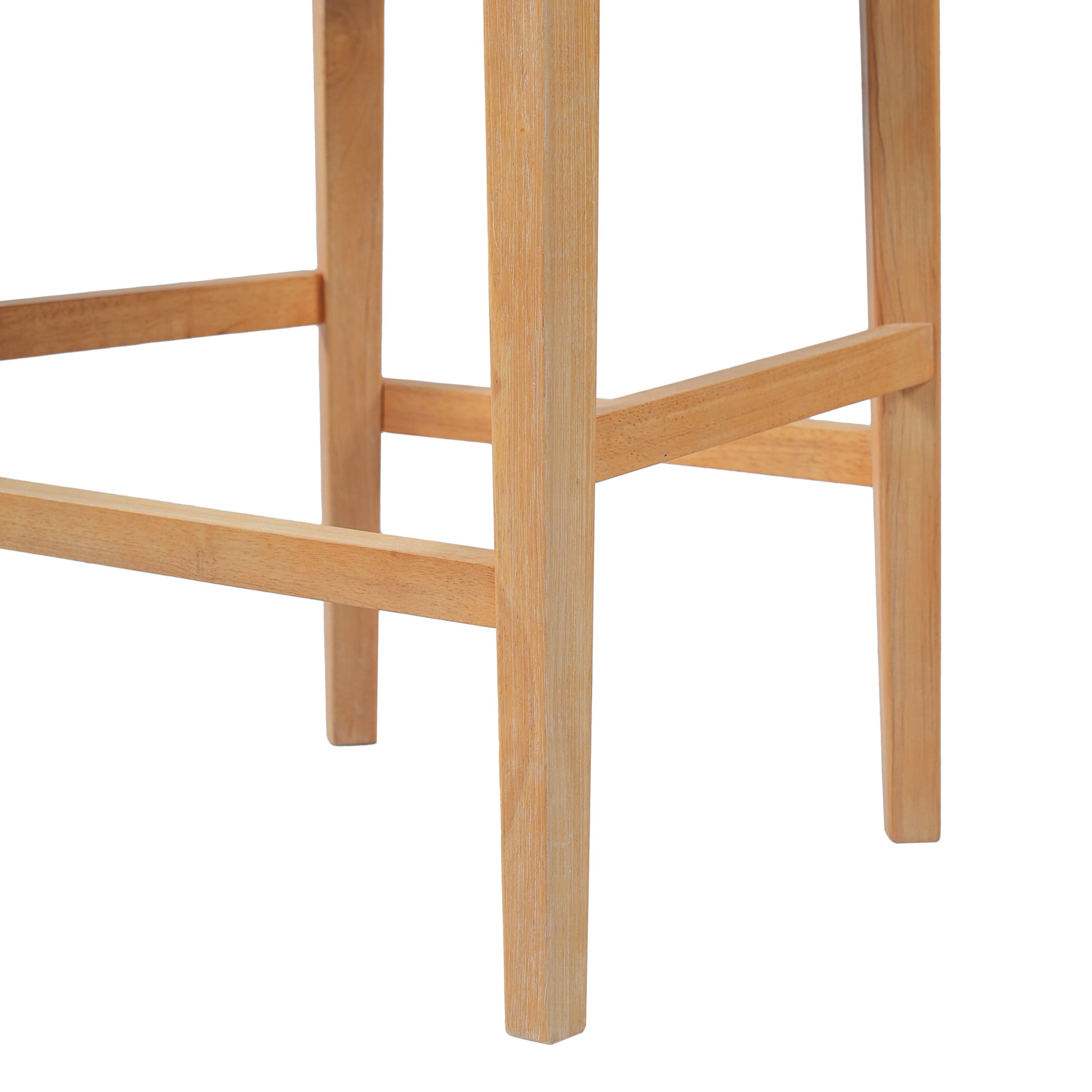 Christopher Knight Home Mid-Century Wood Counter Stools with Curved Arms, Natural+Beige, Set of 2
