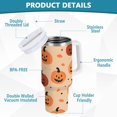thumbnail image 2 of Yayeee 30oz Stainless Steel Tumbler with Straw and Handle Double-Wall Insulated Travel Water Bottle, Colorful Halloween Pumpkin Pattern, 2 of 8