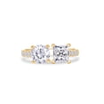 thumbnail image 2 of 2 Carat Princess & Round Cut Lab Created Moissanite Adjustable Toi Et Moi Half-Eternity Engagement Ring For Women In 14K Yellow Gold Over Sterling Silver (G-H Color, VVS1 Clarity, 2.00 Cttw)-4.5, 2 of 7